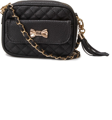 

Kleio Women Evening/Party Black PU Sling Bag