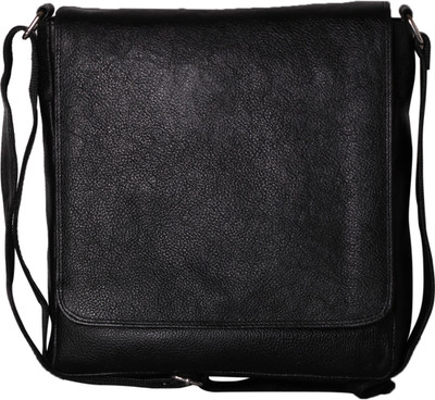 

RLE Men & Women Formal Black Genuine Leather Messenger Bag