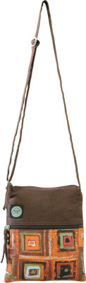 

Anekaant Women Casual Brown Canvas Sling Bag