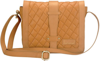 

Justanned Women Casual Tan Genuine Leather Sling Bag