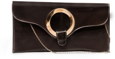 

Skyways Women Evening/Party Black PU Clutch
