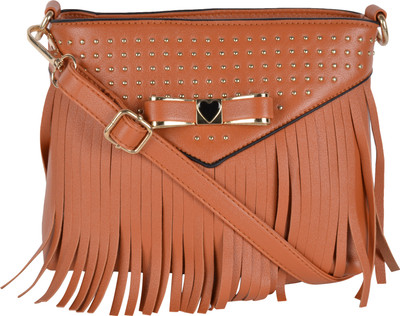 

Kleio Women Casual Brown PU Sling Bag