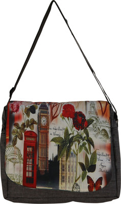 

Moladz Women Casual Grey Canvas Sling Bag