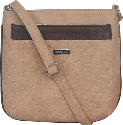 

Esbeda Women Casual Beige Leatherette Sling Bag