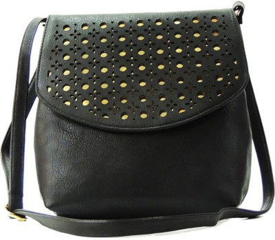 

Alifs Girls Casual Black Leatherette Sling Bag