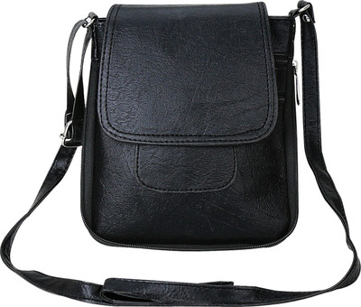 

Crude Women Formal Black Leatherette Sling Bag