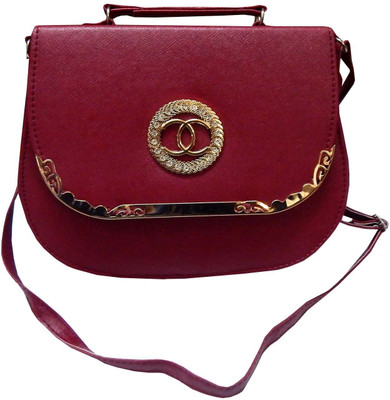 

Navaksha Women Maroon PU Sling Bag