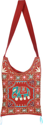 

Rajrang Women Casual Maroon Cotton Sling Bag