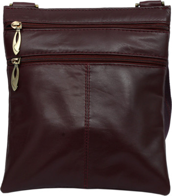 

Rambler Girls Casual Maroon Genuine Leather Sling Bag