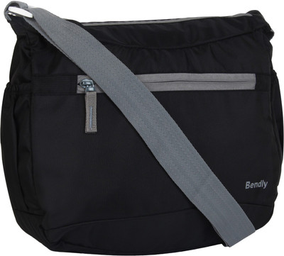 

Bendly Men Casual Black Nylon Sling Bag