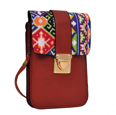 

Hawai Women Evening/Party Brown PU Sling Bag