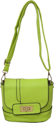 

Heels & Handles Women Casual Green PU Sling Bag