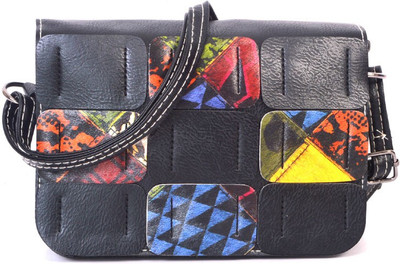 

Frosty Fashion Women Casual Black PU Sling Bag