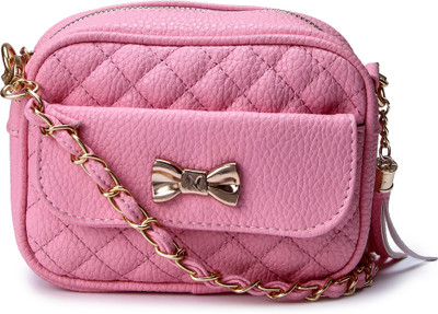 

Kleio Women Evening/Party Pink PU Sling Bag
