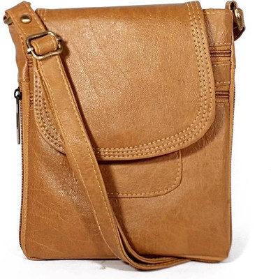 

Rapidcostore Girls Casual Beige Leatherette Sling Bag