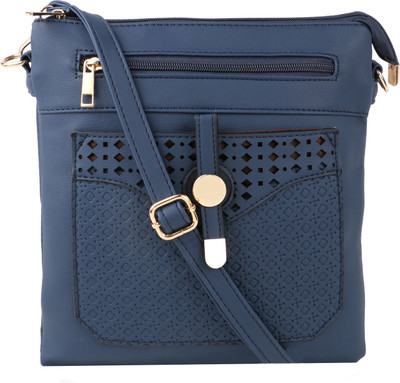 

Satchel Women Casual Blue PU Sling Bag
