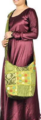 

Lal Haveli Women Casual Green Silk Sling Bag