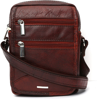 

Blu Whale Men & Women Casual Brown Genuine Leather Sling Bag