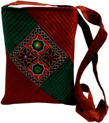 

Minky's Decor Girls Casual Brown, Green Polyester, Silk, Cotton Sling Bag