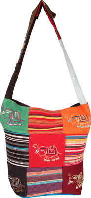 

Jaipur Fabric Women Casual Multicolor Cotton Sling Bag
