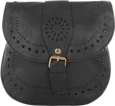 

Dice Girls Casual Black PU Sling Bag