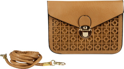 

Harp Women Casual Tan Leatherette Sling Bag
