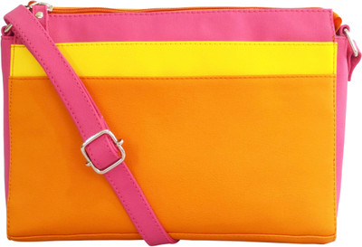 

Toteteca Women Casual Orange Leatherette Sling Bag