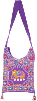 Rajrang Women Casual Purple Cotton Sling Bag