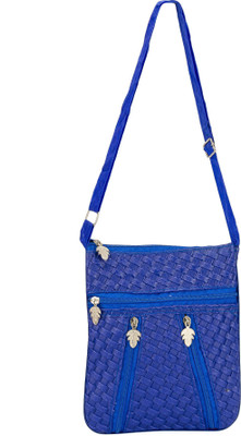 Glitters Girls Casual Blue Rexine Sling Bag
