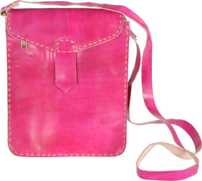 

Bonjour Store Women Casual Pink Genuine Leather Sling Bag