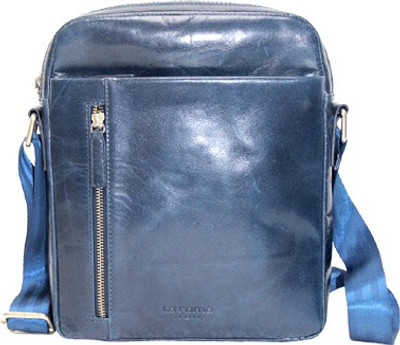 

La Roma Men Casual Blue Genuine Leather Sling Bag