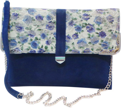 Bhamini Women Blue Leatherette Sling Bag