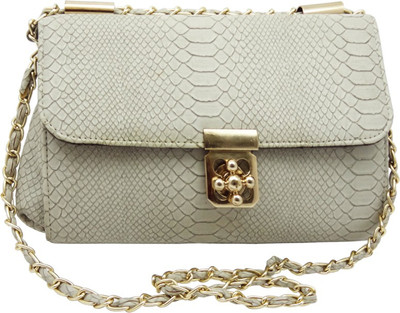 Hi Look Women Casual White PU Sling Bag