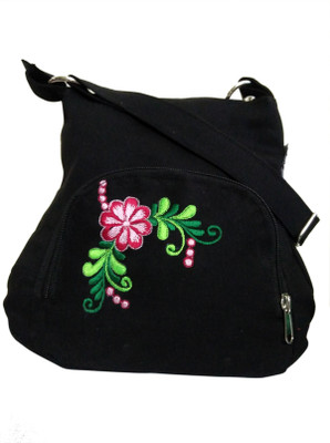 

Fly Angels Women Casual Black Canvas Sling Bag