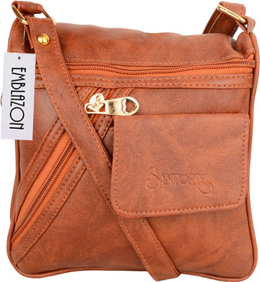 

Emblazon Men & Women Casual Brown PU Sling Bag