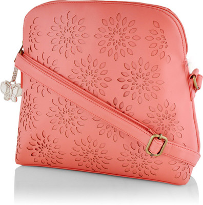 

Butterflies Women Casual Pink PU Sling Bag