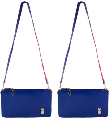 

Heels & Handles Women Blue Leatherette Sling Bag