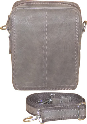 

Kan Men & Women Casual Grey Genuine Leather Sling Bag