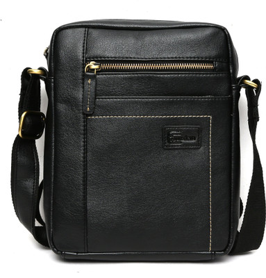 

Cuzdan Men Formal Black Leatherette Messenger Bag