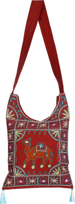 

Rajrang Women Casual Maroon Cotton Sling Bag