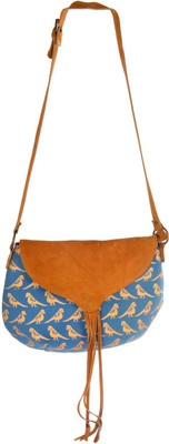 

Mankha Women Casual Blue Canvas Sling Bag
