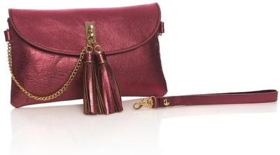 

DE RENE Women Evening/Party Pink Genuine Leather Sling Bag