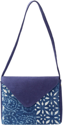 Rajrang Women Casual Blue Cotton Sling Bag