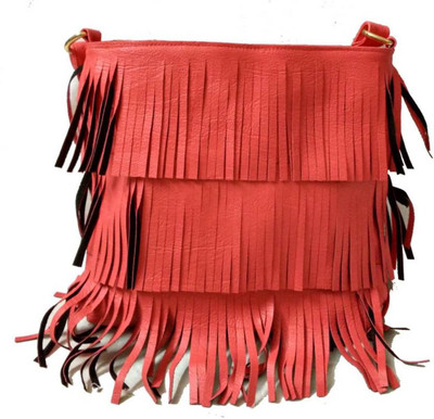 

Rapidcostore Girls Casual Pink Leatherette Sling Bag