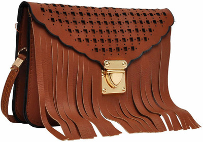

Hawai Women Evening/Party Brown PU Sling Bag