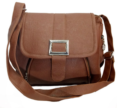 

Jovial Women Brown PU Sling Bag
