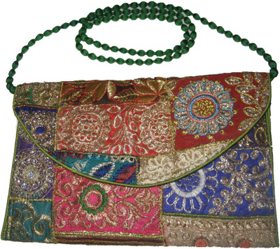 

Vedic Deals Women Casual Multicolor Silk Sling Bag