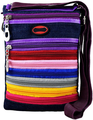 

Harini Men & Women Casual Multicolor Denim Sling Bag
