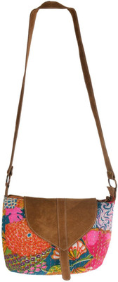 

Mankha Women Evening/Party Orange Canvas Sling Bag