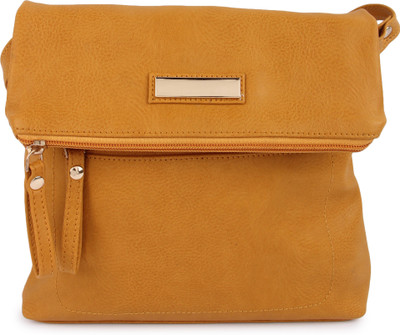 

Kleio Women Casual Yellow PU Sling Bag